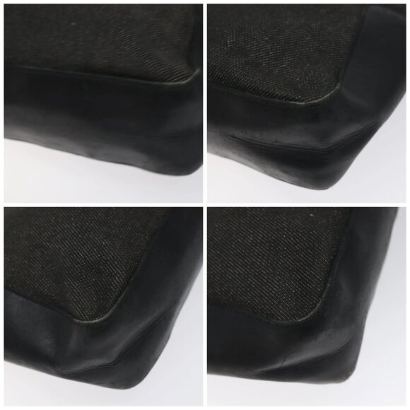 GUCCI Web Sherry Line Hand Bag Canvas Black Silver 73984 Auth ti3159 - Picture 14 of 16